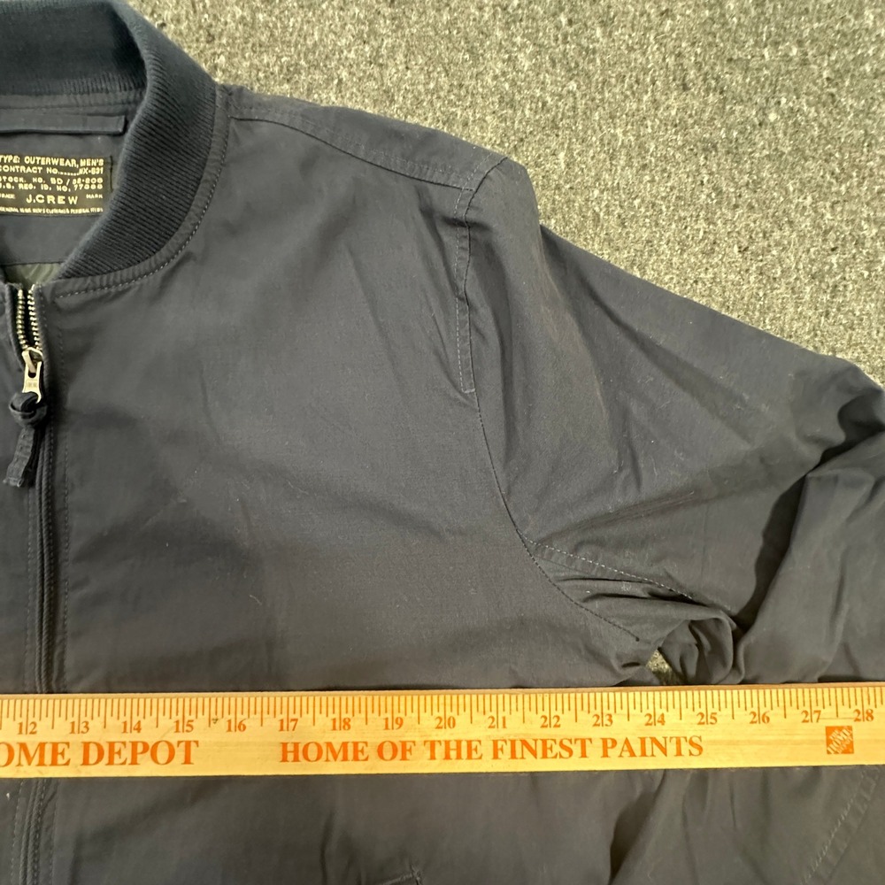 J.Crew Bomber Jacket Mens Large Navy Blue Military Style J5280 Cotton Full Zip - Picture 4 of 9